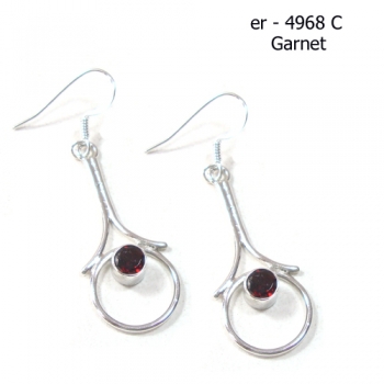 Light weight silver dangle gemstone earrings
